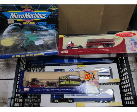 Five Diecast Model Commercial Vehicles, by Corgi, Lledo including Days Gone DS112003 Scammell Tractor with articulated low lo
