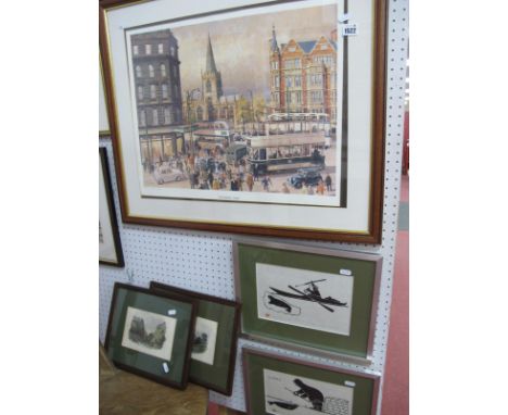 Peter Owen Jones. 'Cathedral View', limited edition colour print of 500, signed by relative, 40 x 53cm. Two Eskimo and two De