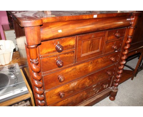 A Victorian mahogany Scotch chest of drawers 