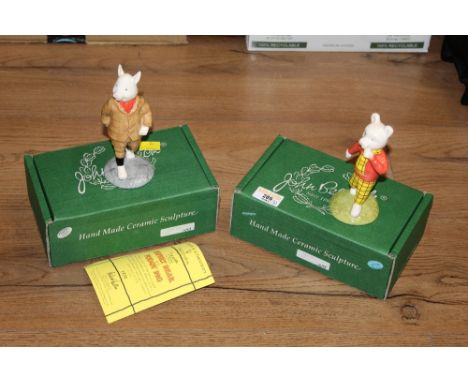 2 John Beswick ceramic Rupert the Bear figures, Rupert Bear and Podgy Pig