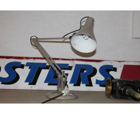 A grey painted angle poise lamp 