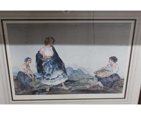 After Sir William Russell Flint, reproduction colour print within a gilt frame