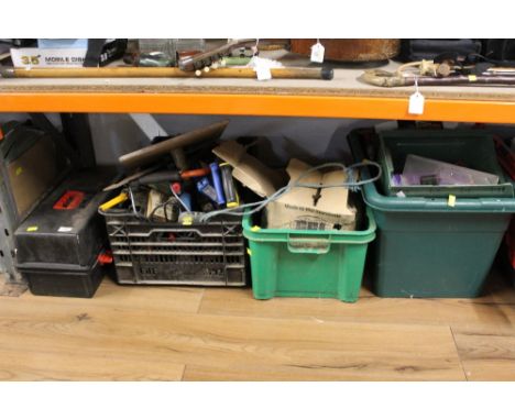 4 boxes of miscellaneous tools to include some modern and some vintage (various)