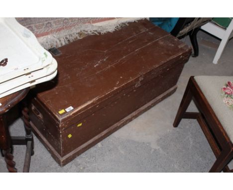 A painted pine tool box or chest 