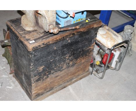 A vintage pine tool chest