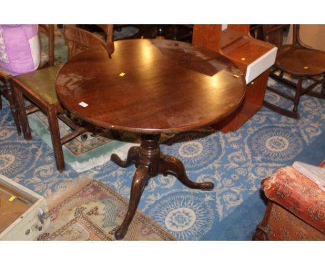 George II mahogany circular tripod table 72cm high x 84cm diameter