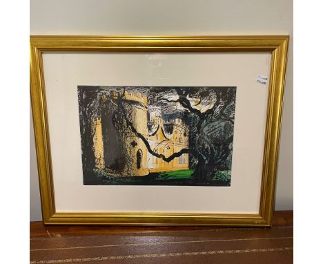 A John Piper (1905-1992) "Clytha Castle" Colour lithograph. Unsigned edition reproduced by The Curwen Press. Lithograph size 