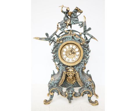Modern metal mantle clock 