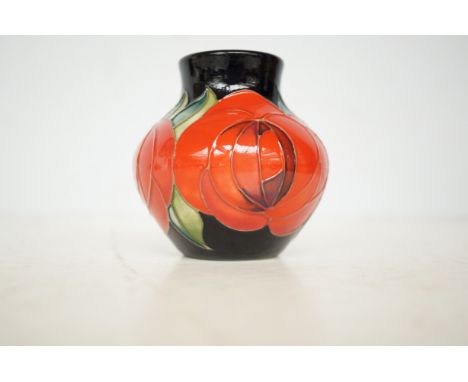 Moorcroft red rose vase Height 3''