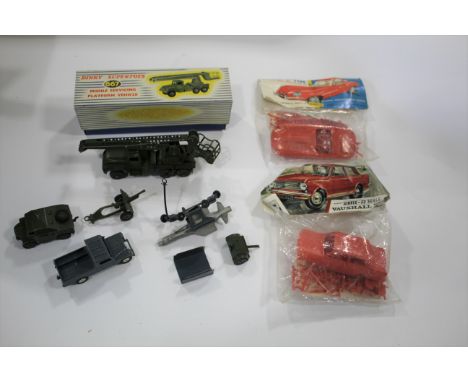 DINKY SUPERTOYS a boxed 667 Missile Servicing Platform Vehicle, also with some unboxed Dinky Toys and Corgi Landrover. Also w