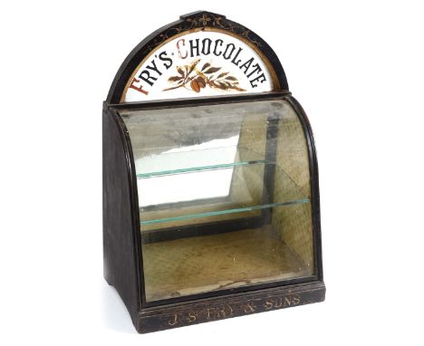 FRY'S CHOCOLATE - SHOP DISPLAY CASE a shop display cabinet made for J S Fry &amp; Sons, Fry's Chocolate, made in ebonised woo