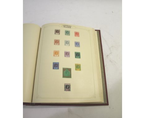 TWO STAMP ALBUMS two albums including British Commonwealth, GVI part sets with Gambia, Leeward Islands 1938 10sch, Australia,