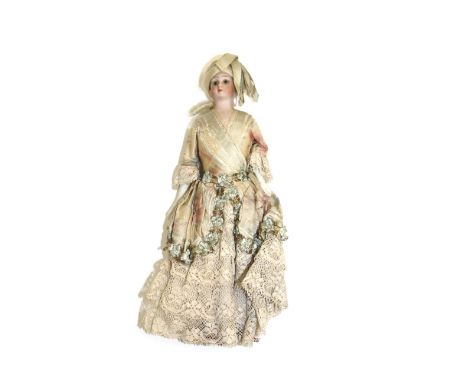 MINIATURE BISQUE HEAD DOLL - SIMON & HALBIG the so called Little Women mould number 1160, the small doll with a bisque head, 