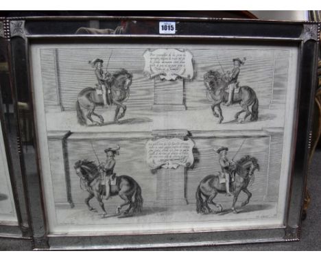 After Diepenbeke, Equestrian scenes, three engravings by Lucas Vorstermans, each 39cm x 51.5cm, (3).