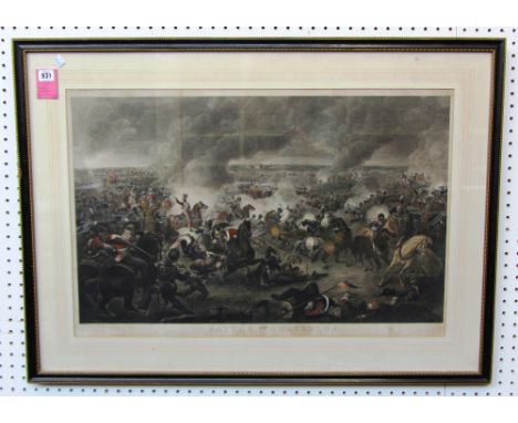 [PRINT]  The Battle of Waterloo.  hand-coloured engraving by H.R. Cook after Alexander Sauerweid, 51 x 78cms. (incl. border).
