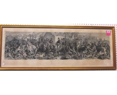 [PRINT]   Wellington and Blucher meeting after the Battle of Waterloo.  steel engraving by Lumb Stocks after Daniel Maclise, 