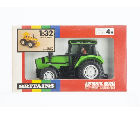 Britains very rare Factory Mistake set 9524 Deutz DX6.50 Tractor in box with correct end labels but showing County 1884 Tract