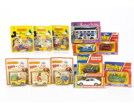 Matchbox and Dinky Toys, including Matchbox Popeye Series CS-13 Popeye's Spinach Wagon, CS-14 Bluto's Road Roller, CS-15 Oliv