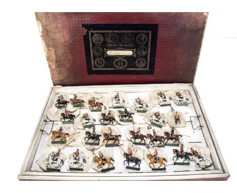 Superb Heyde boxed 48mm scale double-layer British Army Display / Presentation set labelled 'Engl. Standard Company No.991/99