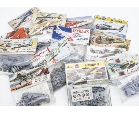 Vintage Airfix Bagged/Carded WWI and Later Mainly Military Aircraft Kits, a 1:72 scale group all sealed, comprises, 99 Whirlw