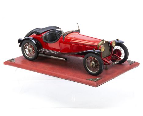 A Scratch-Built Model Alfa Romeo 6C Gran Sport, well-made detailed model of brass and tinplate construction, red body, black 