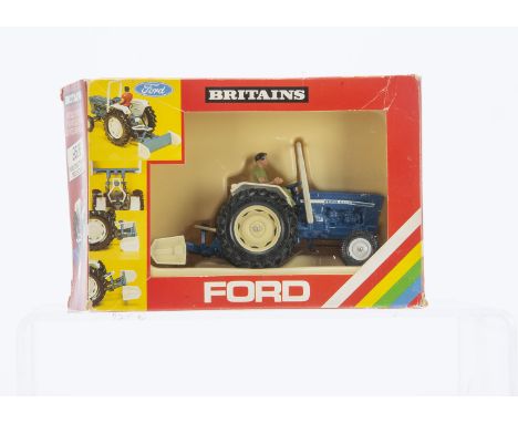 Britains boxed 9516 Ford Tractor and Yard Scraper, VG in F box, small tears and scuffs, 