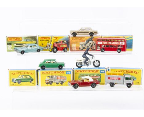 Matchbox Lesney 1-75 Series and Superfast, 1-75 Series 11 Scaffolding Truck, 64 MG 1100, 53 Ford Zodiac, Superfast 74 Daimler