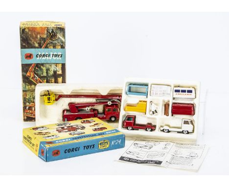 A Corgi Toys Gift Set 24 Commer Constructor Set, comprising two Commer cab chassis units, four interchangeable bodies, Milkma