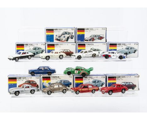 Tomica Foreign Series (West Germany), F19 Mercedes-Benz 300SL (3), F32 Audi 5000 Turbo, F10 Porsche 935-78 Turbo, F43 BMW 320