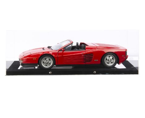 Pocher by Rivarossi 1:8 Ferrari Testarossa Spider K54, factory-built model, in display case, VG, case G, small crack