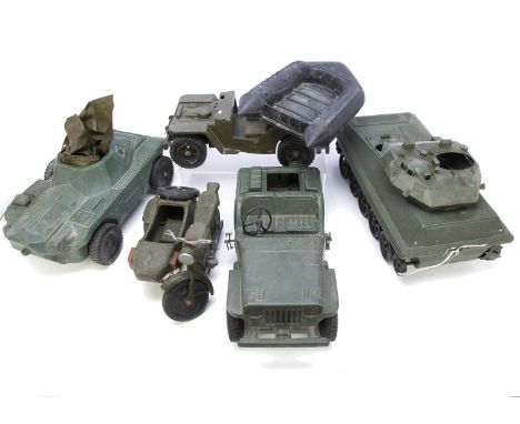 Vintage Action Man, large collection including six vehicles, various weapons, clothing and other accessories, six Action men 