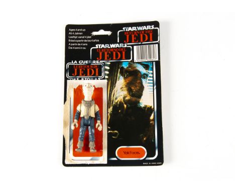 Vintage Star Wars Last 17 Yak Face Action Figure, with original ROTJ tri-logo 70D cardback, E, cardback F-G