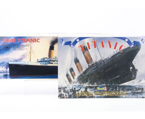 RMS Titanic Kits By Academy and Revell, two boxed examples Academy Minicraft 1:350 scale 1405 RMS Titanic (bagged contents an