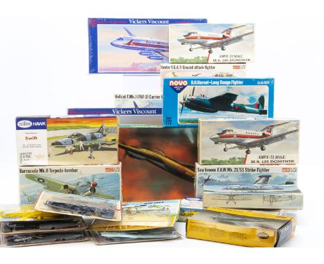 WWI and Later Military and Civil Aircraft Kits, 1:72 scale examples, Airfix carded and sealed, 01052 Hawker Demon, 01055 Bris