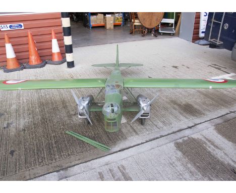 A 1:3 scale Flying Model of a French Potez 540 Bomber, twin prop, powered by two glow plug engines with SM Services RC Screw 