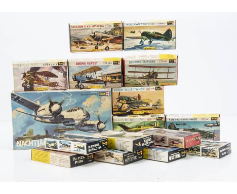 Vintage Revell WWI and Later Aircraft Kits, a boxed collection of 1:72 scale examples, comprises H631 Nieuport 17, H635 Polik