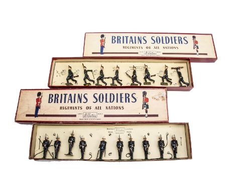 Britains post WW2 boxed sets 98 The Kings Royal Rifle Corps and 2071 Royal Marines (Present Arms),  all figures VG though loo
