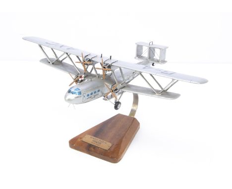 Bravo Delta Models or Similar Handley-Page 42, a painted wooden model of a Handley Page 42 Heracles in silver Imperial Airway