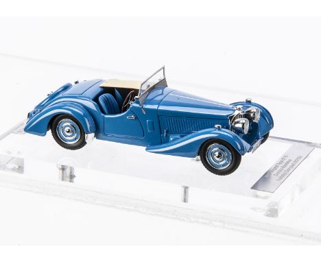 1:43 1937 Bugatti Type 57 S Corsica Roadster, Malcolm Campbell, commercially-made model customised and boxed by Tim Dyke, 028