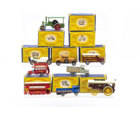 1st Series Matchbox Models Of Yesteryear, Y-2 B-Type Bus, Y-3 E Class Tramcar, Y-4 Sentinel Steam Wagon, Y-6 AEC Y Type Lorry