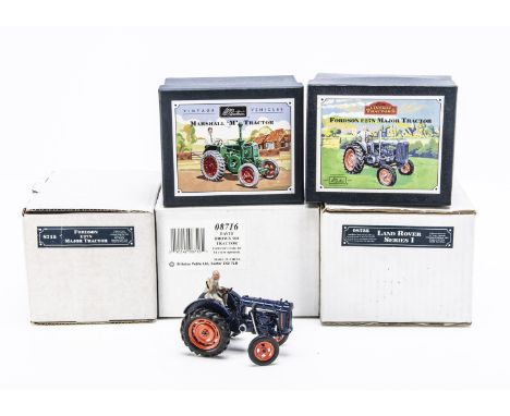 Britains Vintage Tractor series boxed tractors comprising set 8715 Fordson E27N (2), 00172 Marshall 'M' Tractor, 8716 David B