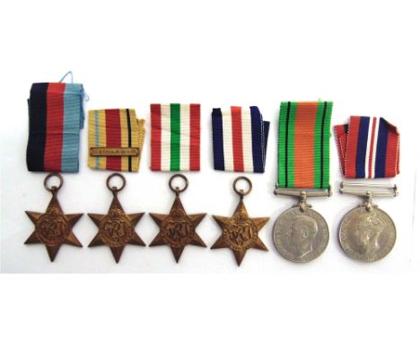 A SECOND WORLD WAR GROUP OF SIX MEDALS  comprising the 1939-45 Star, Africa Star with single clasp 8th Army, Italy Star, Fran