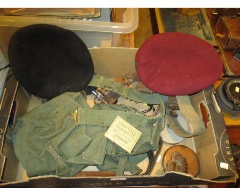 Two Berets, Kilt Belt, Tape Measures etc