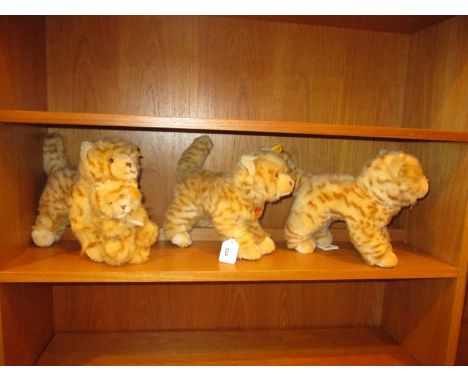 Three Steiff Cats - Mizzi and Baby and 2 Kitty