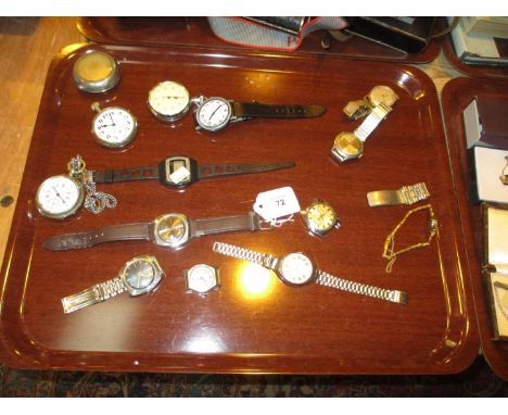 Dennison Military Issue Pocket Watch, Pocket Watch, Stop Watch and Various Wrist Watches