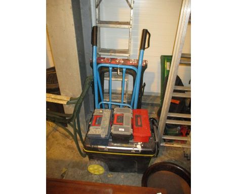 Sack Truck, Boxes of Tools, Pair of Trestles and a Ladders