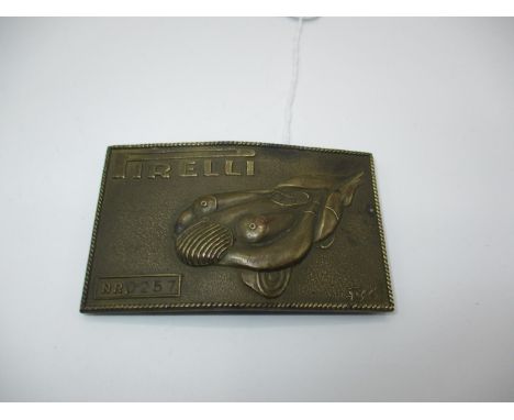 Erotic Pirelli Bronze Buckle Designed by Salvador Dali, NR 0257, Made In Italy