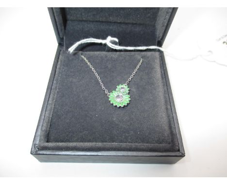 Georg Jensen Silver and Enamel Flower Necklace