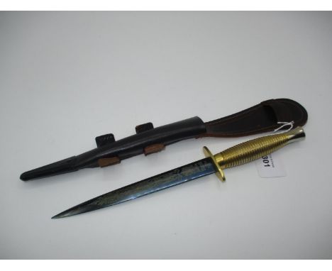 Wilkinson Sword Dagger with Brass Handle and Leather Scabbard