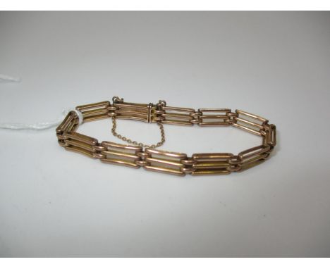 9ct Gold Gate Bracelet, 6.04g